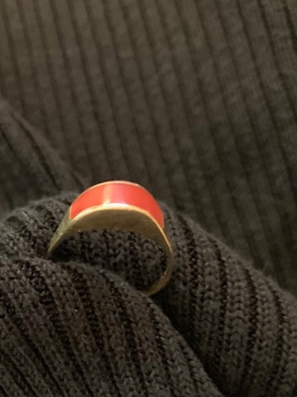 Vintage 14K Coral Ring 1960-1970's *Size 6.50